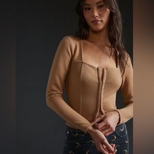 Beige Corset Sweater Top - BB Dakota by Steve Madden